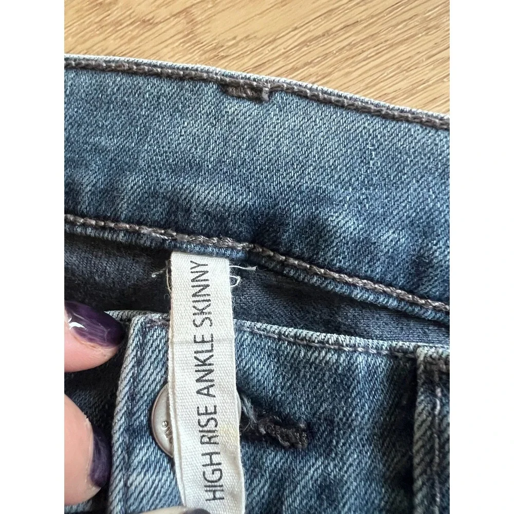 Rag & Bone High‎ Rise Ankle Skinny Jeans Size 27 Ripped Distressed Denim